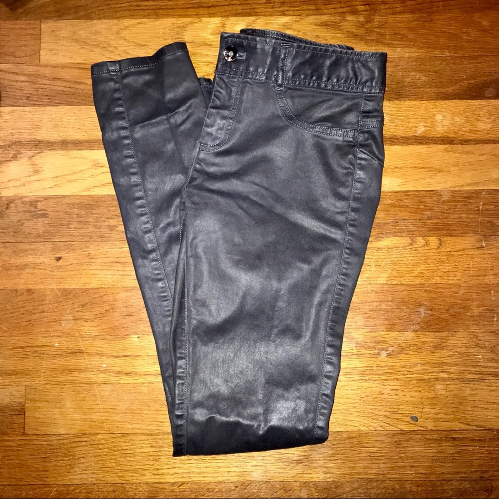 CK Grey Wax-Coated Skinny Jeans